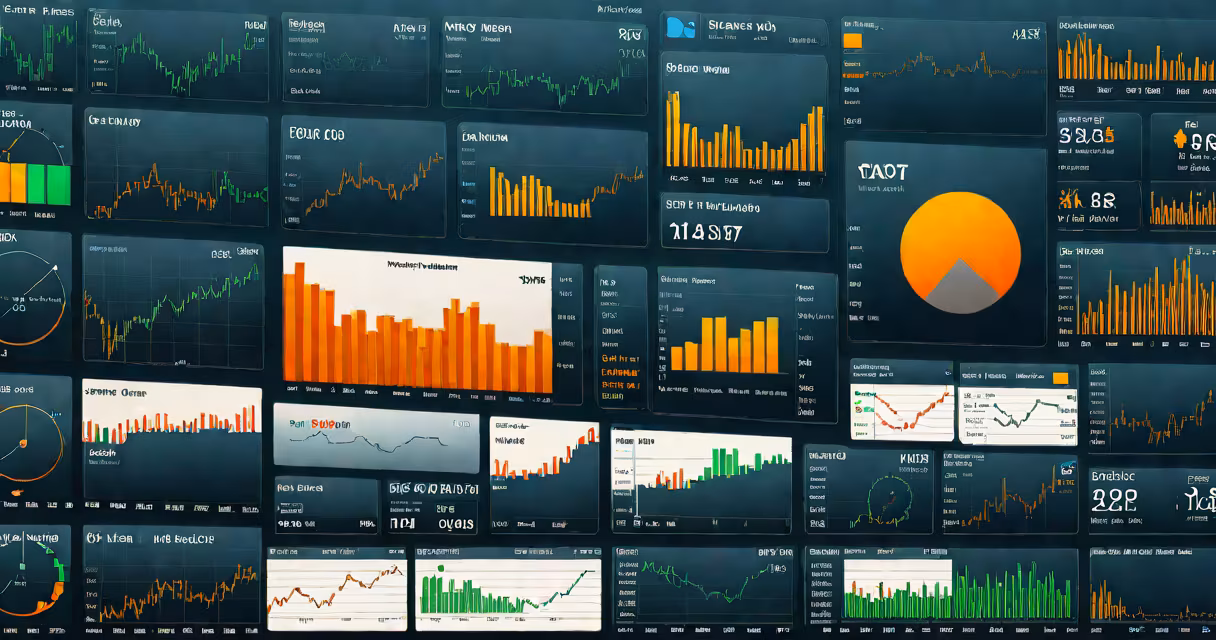 Live stock market dashboard showing the Dow Jones Industrial Average trending upward