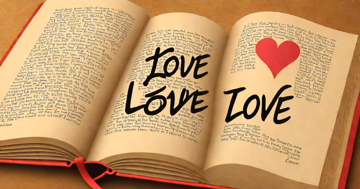 A close-up of an open Bible with the word "love" highlighted in John 3:16, soft natural light