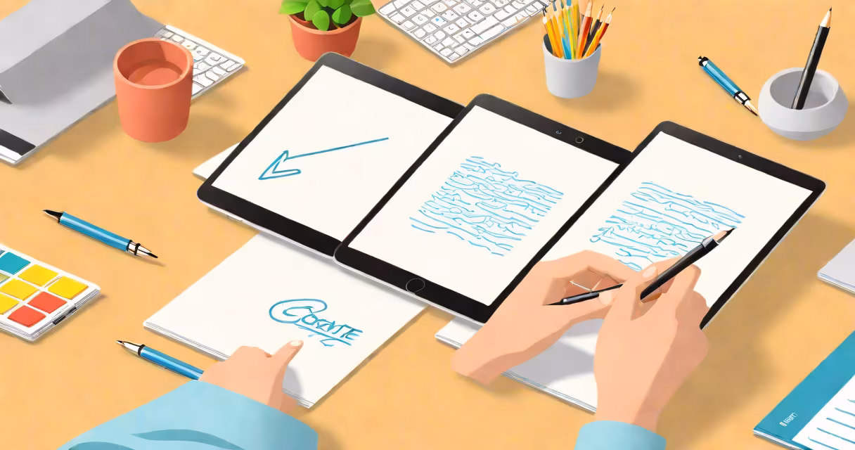 Woman signing a document digitally on a tablet with stylus