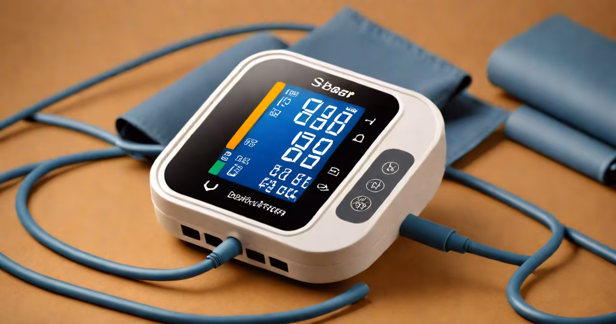 Digital blood pressure monitor with wrist display and smartphone app connection
