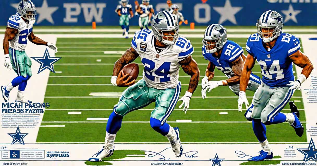 Micah Parsons in uniform during a Dallas Cowboys game, focused on the field
