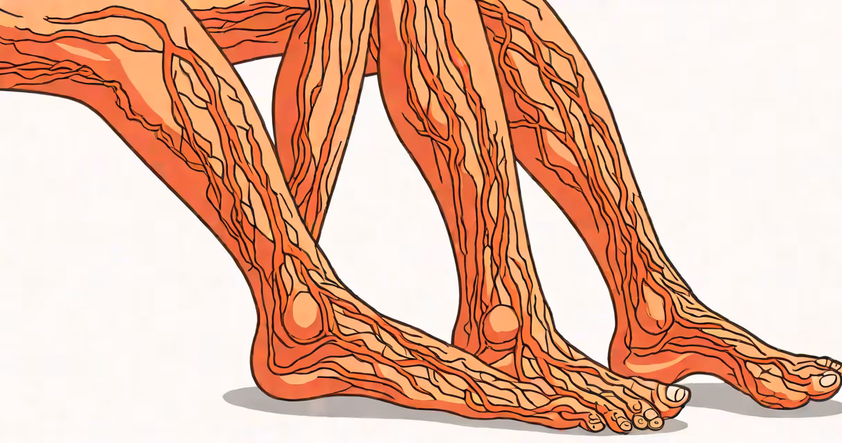 Close-up of a leg with visible swelling and redness, indicating possible clot-related inflammation