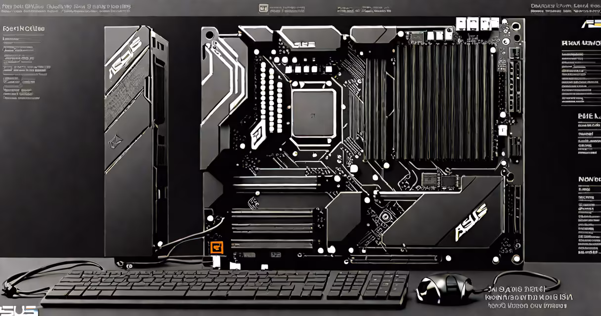 ASUS motherboard with BIOS boot menu interface visible on a monitor