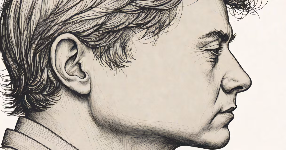 Close-up of a person thinking, with subtle visual cues showing emotional awareness