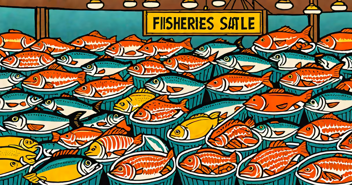 Fresh catch displayed at Pike Place Fish Market, Seattle, WA