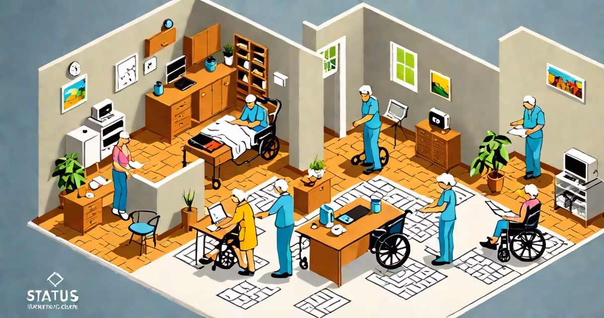 Senior receiving care at home with a caregiver assisting with mobility