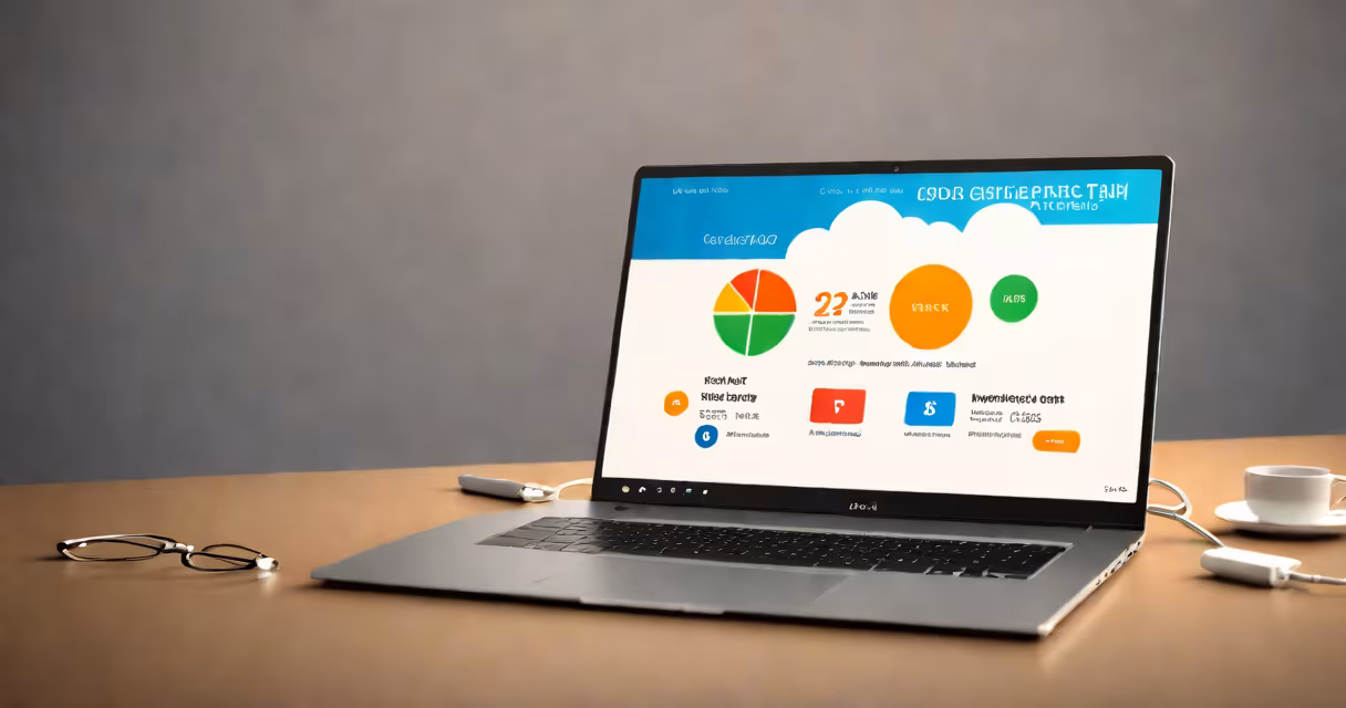 Side view of a laptop showing a cloud dashboard with a "Start Free Trial" button highlighted