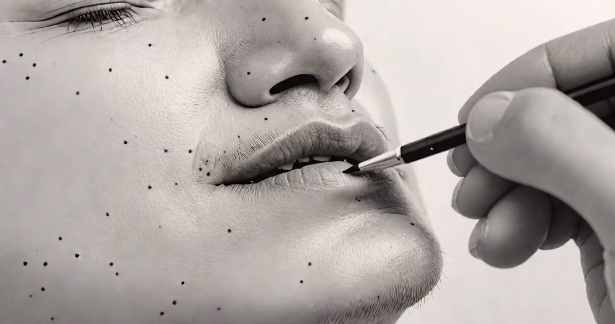 Close-up of hands using sterile comedo extractor on a nose with visible blackheads