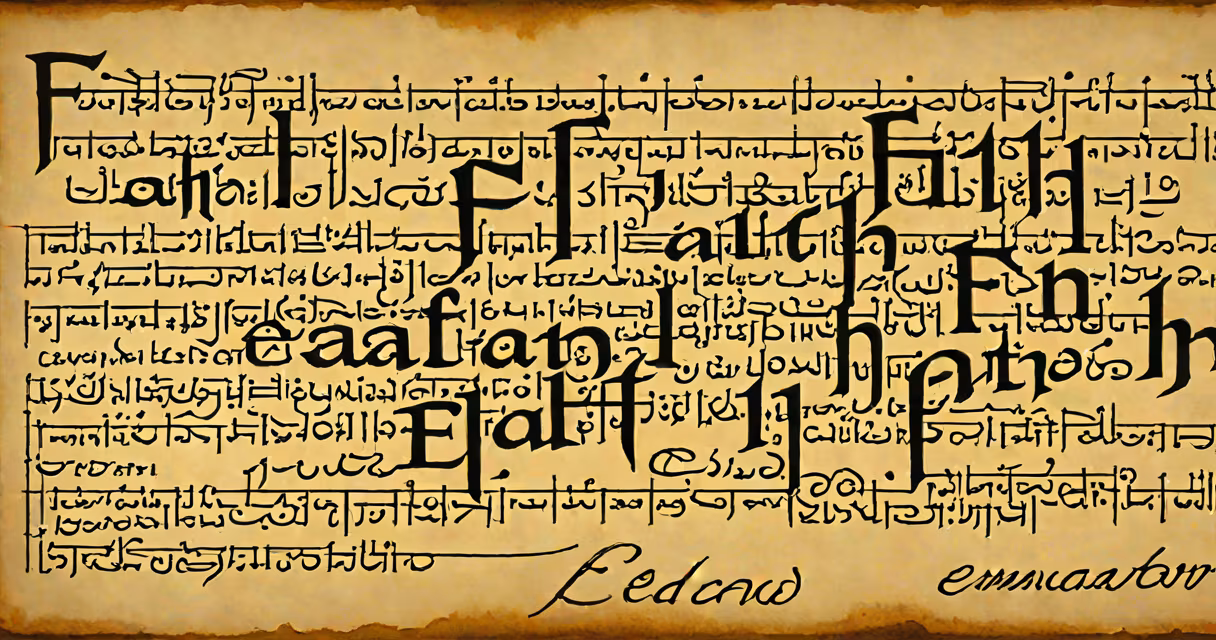 Close-up of handwritten Hebrew letters for 'emunah' on parchment