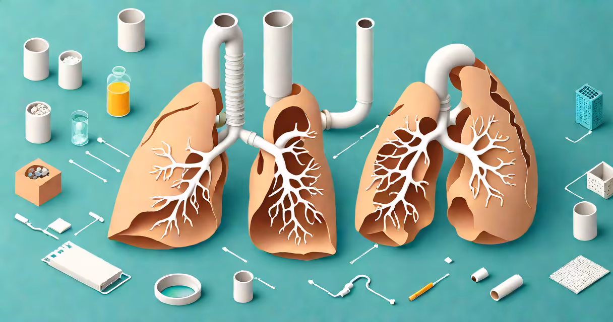 Medical illustration showing a collapsed lung due to air in the pleural space