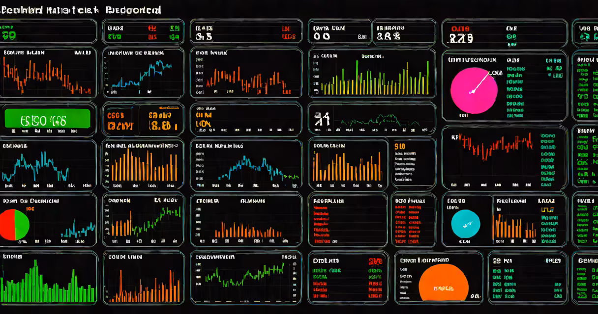 Photograph of a stock market dashboard showing multiple tickers priced below $50