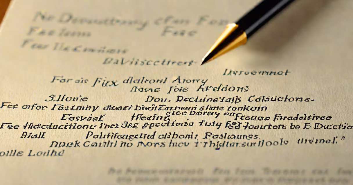 Photograph of a tax form with handwritten notes on advisory fee deductions, set against a neutral background