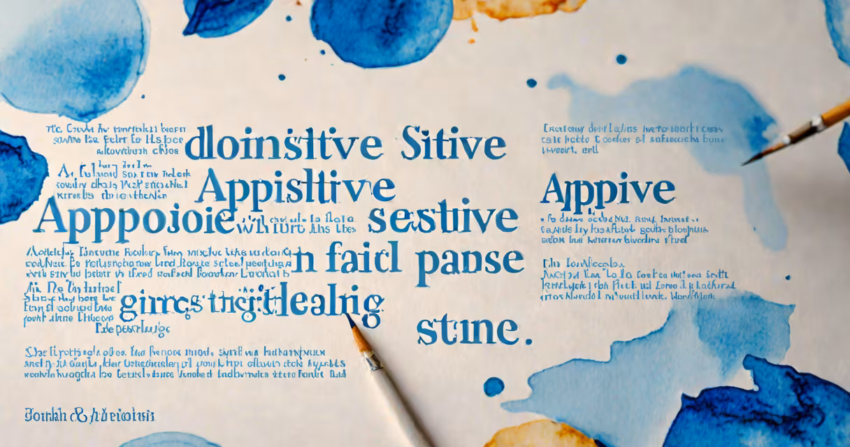 Close-up of a sentence with highlighted appositive phrase in blue