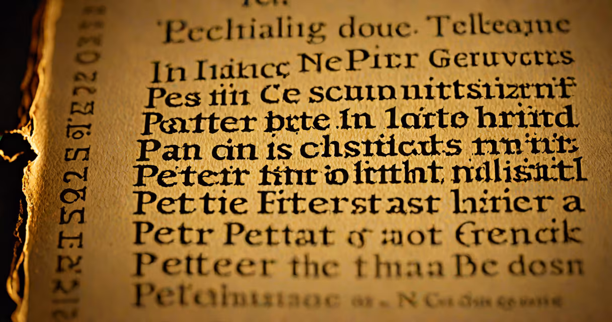 Close-up of an ancient-style manuscript page showing 1 Peter 5:13 in Greek script