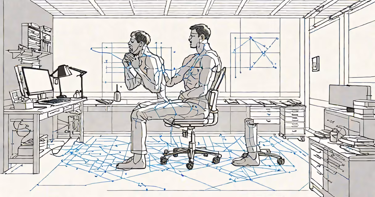 Person seated in quiet room, hands on abdomen, practicing slow, controlled breathing