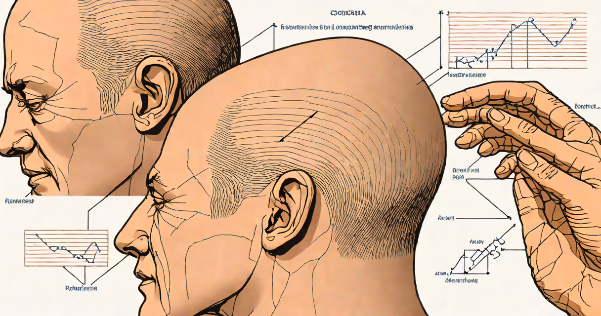 Close-up of a person gently touching a sensitive scalp with visible redness and thinning hair
