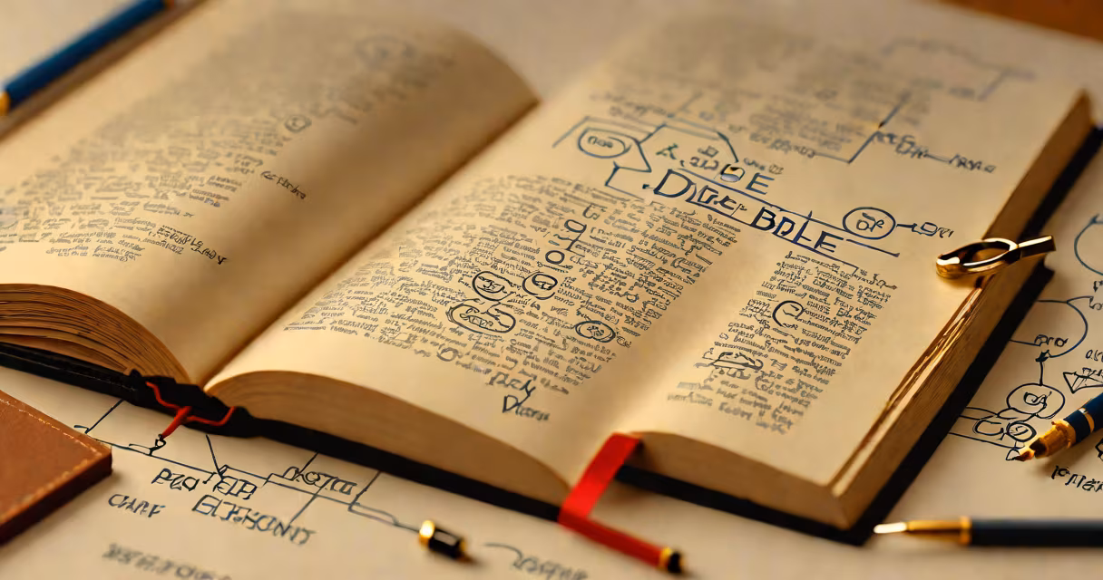 A close-up of an open Bible with a passage about work and diligence highlighted