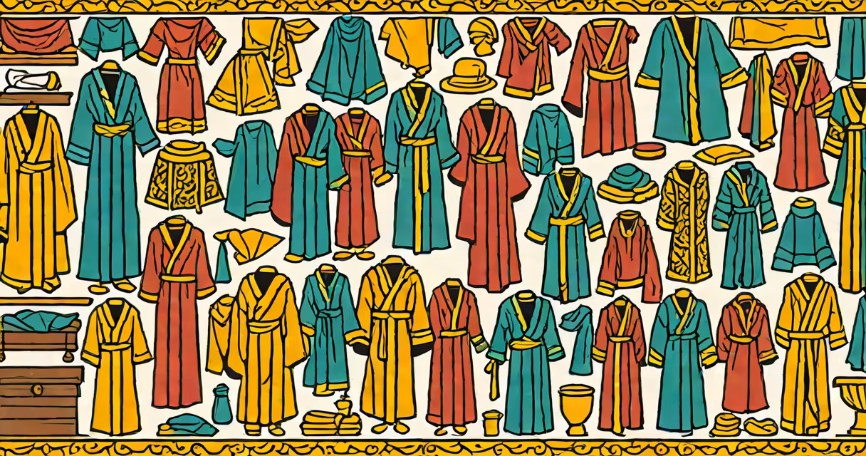 Ancient textile fragments and biblical depictions of robes and garments